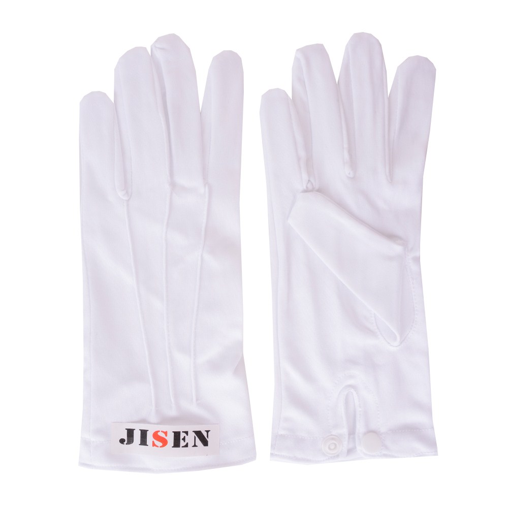 JISEN Men Police Formal Tuxedo Honor Guard Parade Driver White Nylon Cotton Gloves 26cm  UPC 889269622860