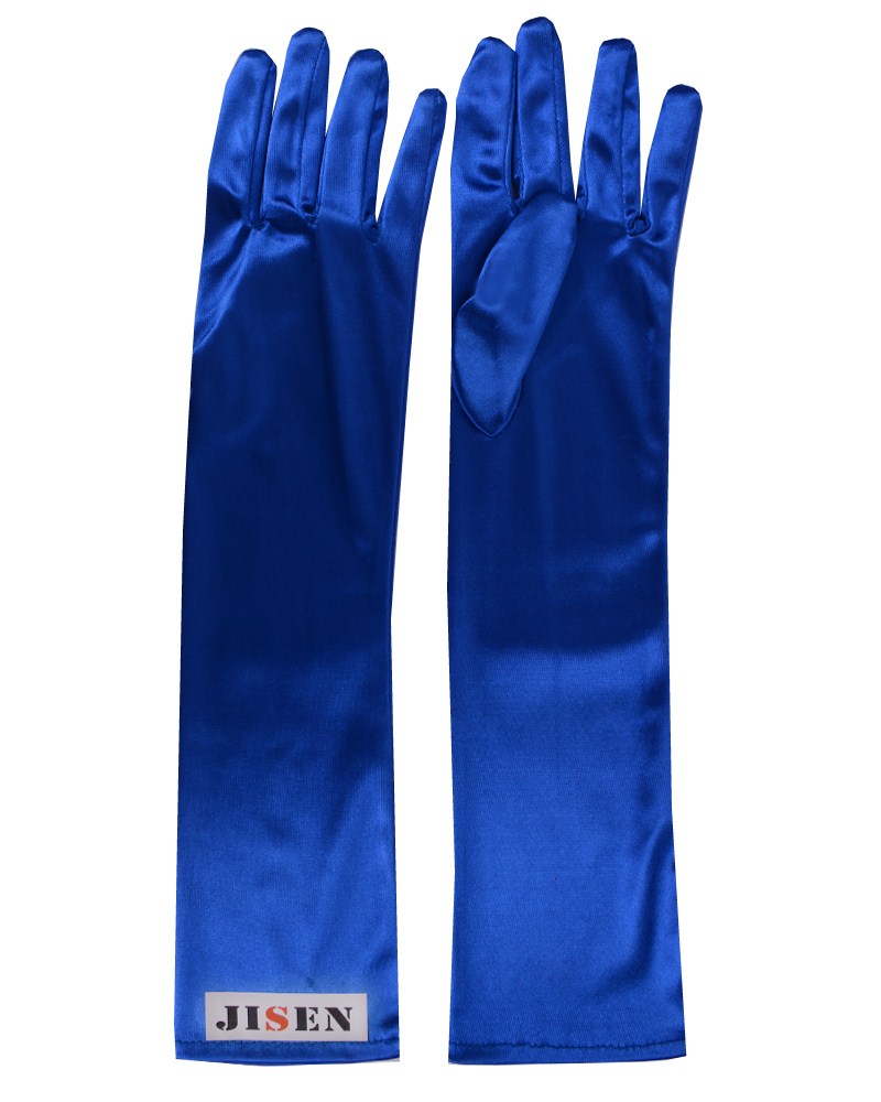 JISEN Lady Formal Bridal Satin Banquet Party Wedding Gloves Gift Long 15