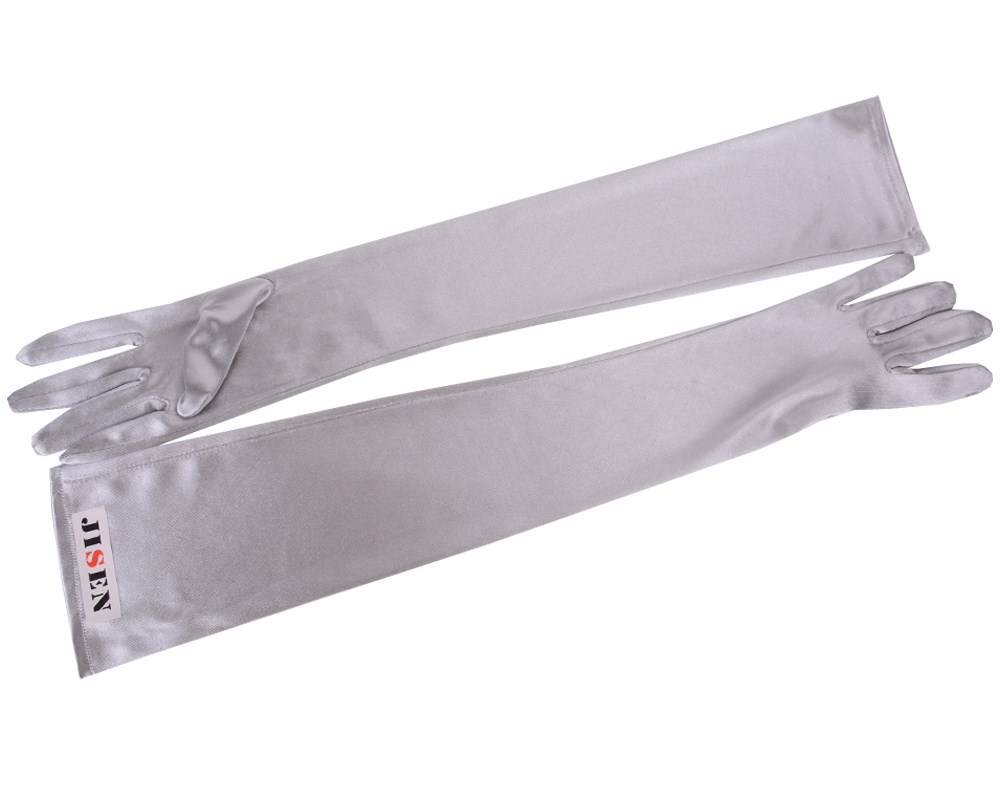 JISEN Lady Formal Bridal Satin Banquet Party Wedding Opera Gloves Gift Long 22