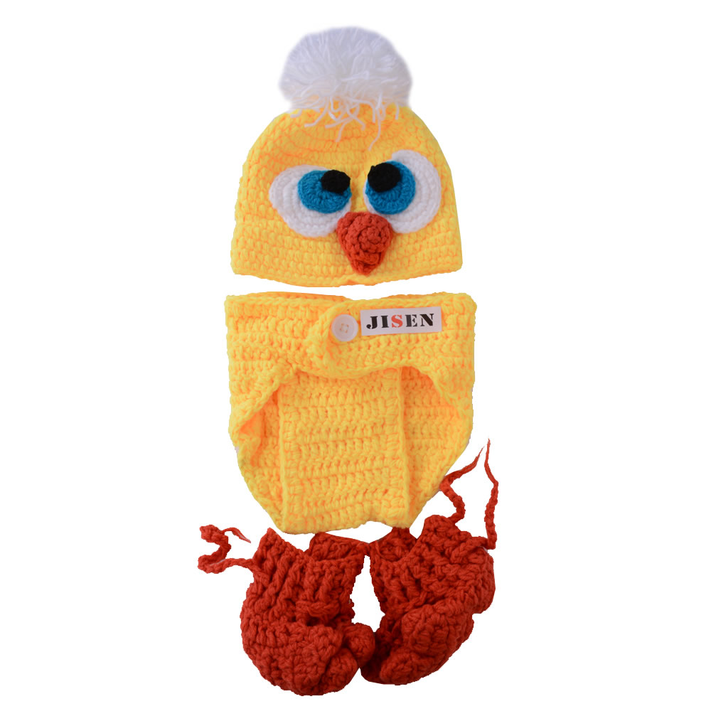 JISEN Newborn Handmade Crochet Knitted Unisex Baby Cap Outfit Photo Props UPC 889583518597