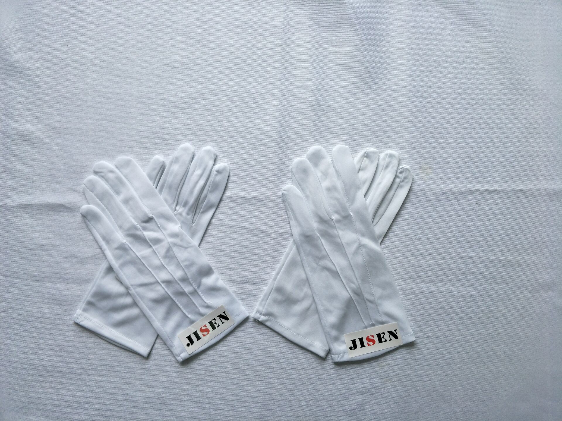 JISEN Men Police Formal Tuxedo Honor Guard Parade White Nylon Gloves 26cm 2 pair 889583485578