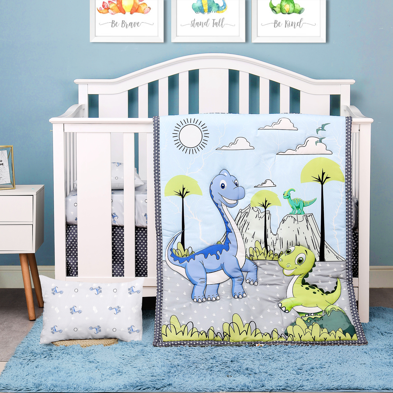 JISEN 3 Piece Crib Beddin...