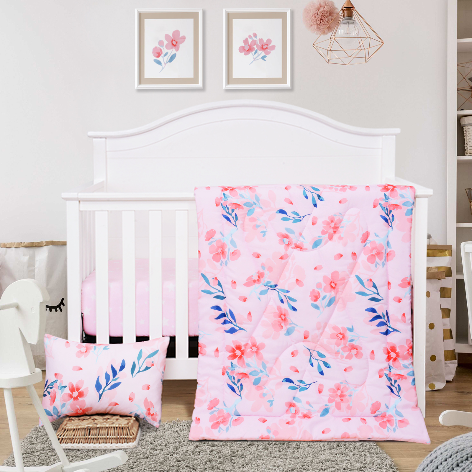 JISEN 3 Piece Crib Beddin...